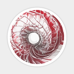 Mesmerizing Red Nautilus Shell Illustration No. 759 Magnet